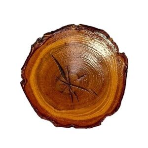 Rare & Unique Vintage Handmade Belt Buckle Real Wood Round